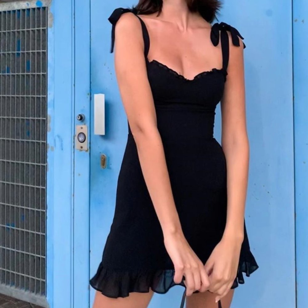 NWOT Reformation Christine Dress black - Picture 2 of 6